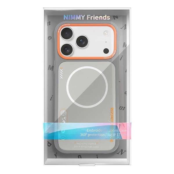 Nimmy Friends Nimmy Cool & Cute 2.0 Case with MagSafe for iPhone 17 Pro 6.3" Grey Orange - N-YJKM-CX2.0-IP17-PRO-05-A