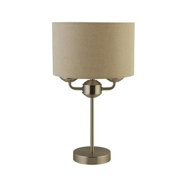 Lighting Collection Fulford Brushed Silver & Linen Shade Table Lamp