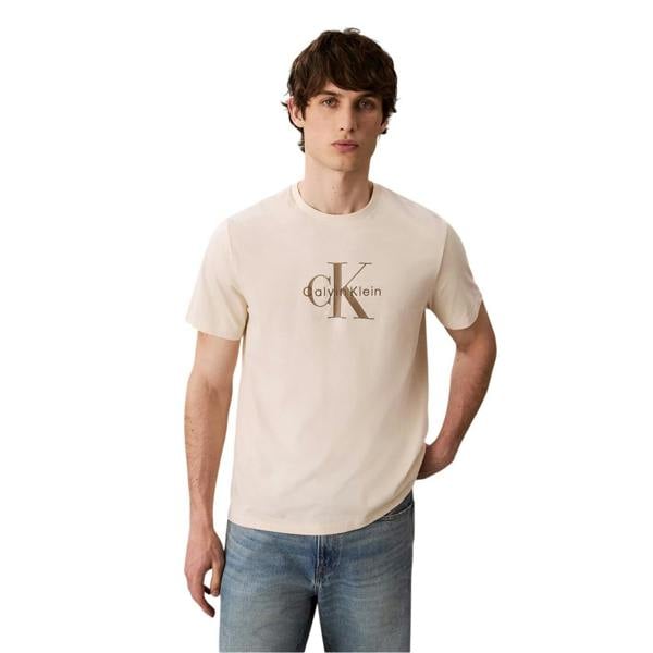 Calvin Klein Mens Monogram T-Shirt - Chalk - 