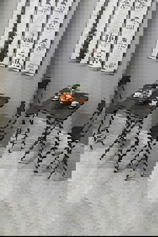 Living and Home 3pcs Folding Table and 2 Chairs Set Indoor Outdoor Bistro Kitchen Dining Set Furniture