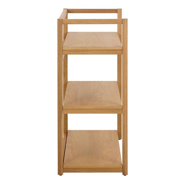 Wyld Haus Kigali Rectangular 3 Shelves Oak Bookcase