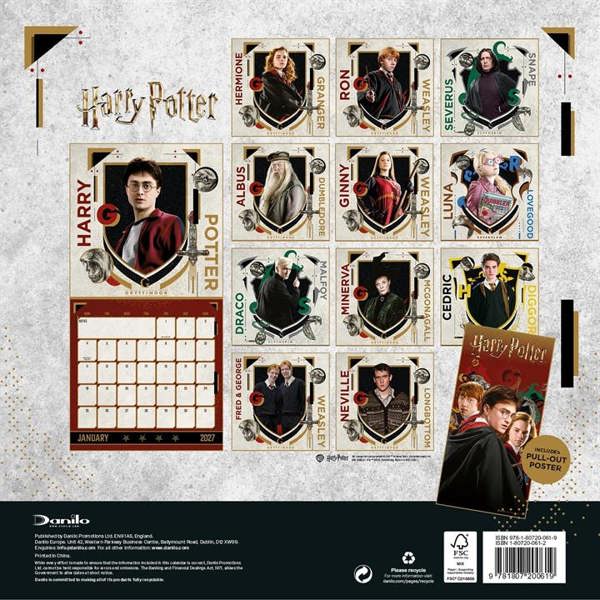 Harry Potter Calendar 2027, Wall Calendars, Month To View, Entertainment, Gift