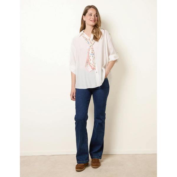 Blue Vanilla Scarf Viscose Crinkle Shirt