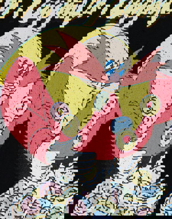 Sonic the Hedgehog Mens Black Chaos Hoops Short Sleeved T-Shirt