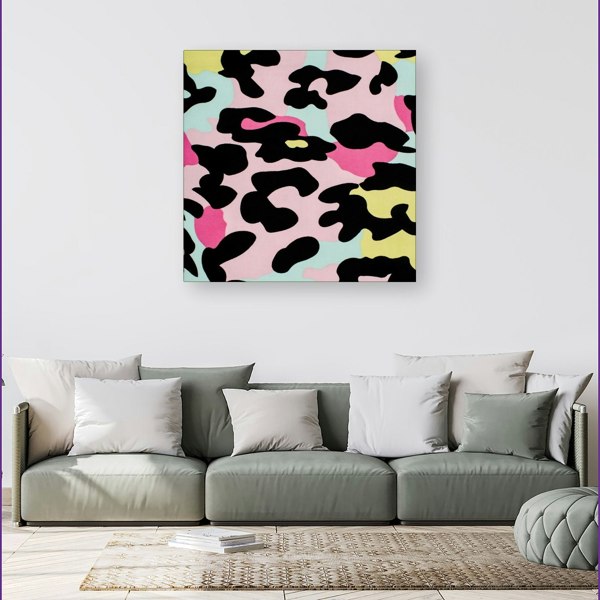 Warren Reed Colourful Leopard Print Canvas