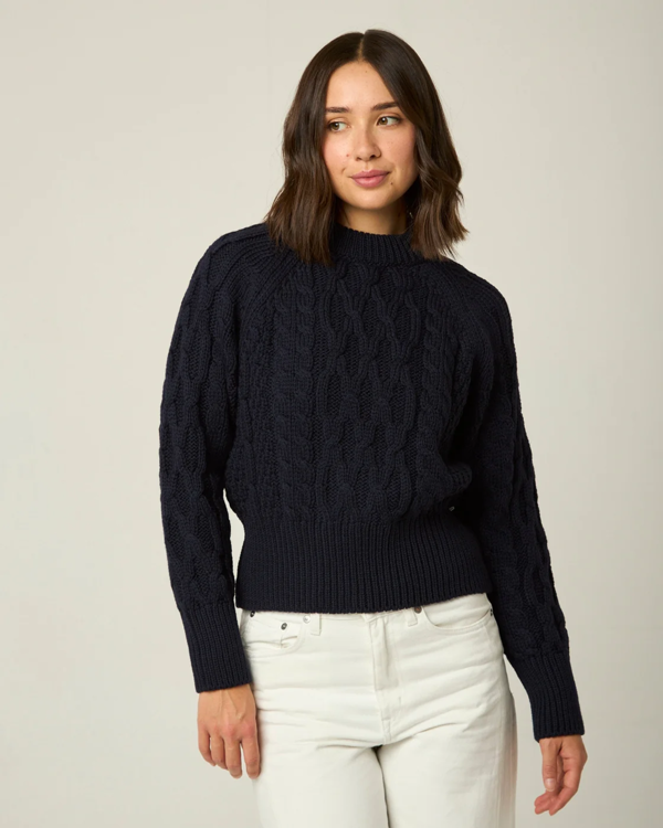 Peregrine  Isobel Aran Jumper - Navy