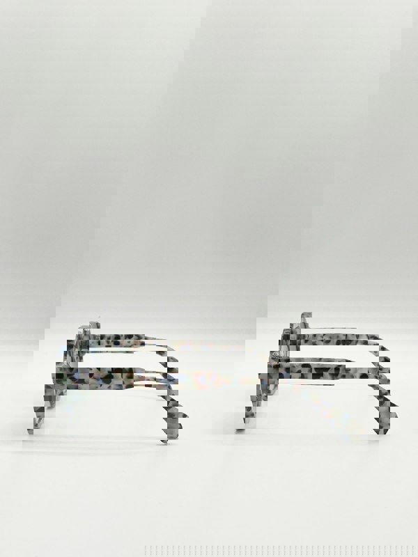 SVNX Pale grey tortoiseshell oversized hexagon Sunglasses