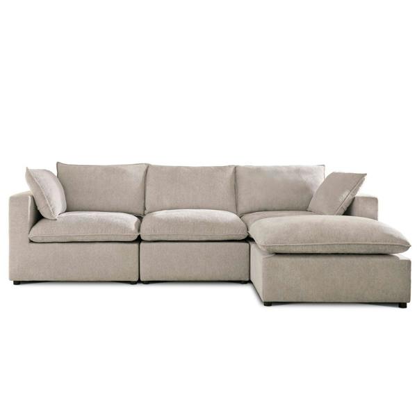 The Great Sofa Company Sloane Modular Chaise Sofa, Pearl