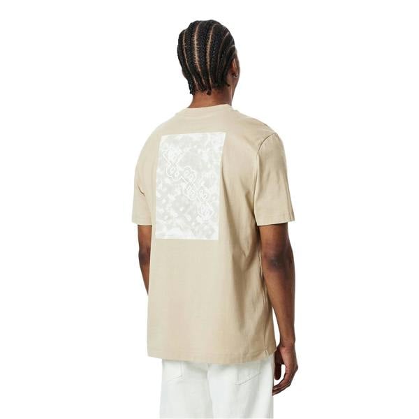 Boss Unisex Adult H-Taut 81 Back Print Cotton Regular T-Shirt - Light Beige - 