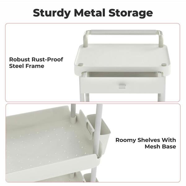 Levede 4 Tier Storage Trolley Cart on Wheels Kitchen Laundry Narrow Space Rack