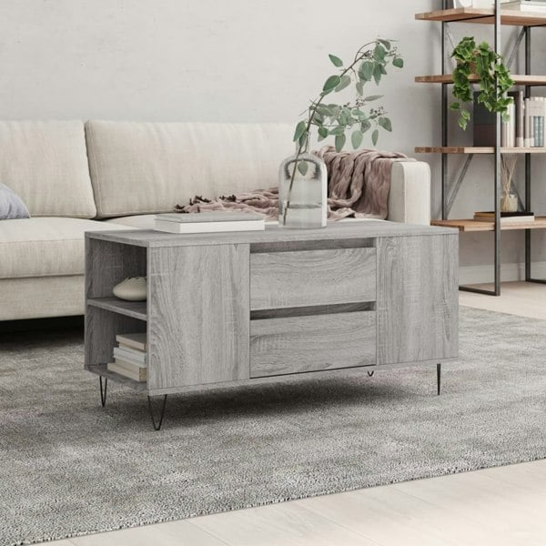 Berkfield Coffee Table Grey Sonoma 102x44.5x50 cm Engineered Wood