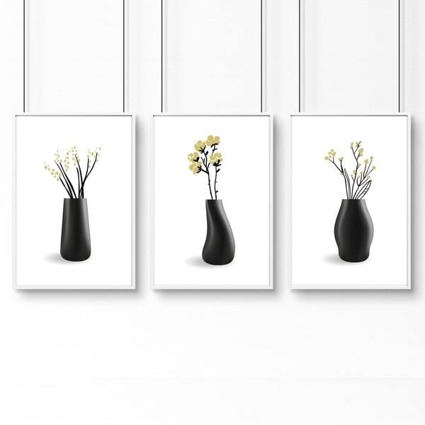 Prints For Bathroom Walls | Set of 3 Botanical Wall art Prints