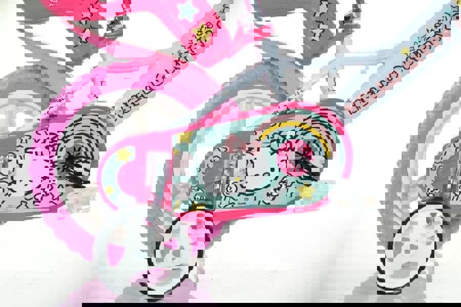 Dino Hello Kitty Kids 12" Wheel Bike - White/Pink