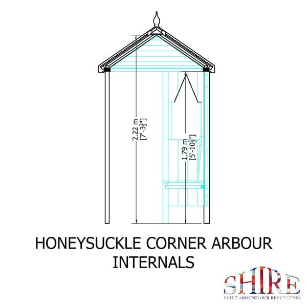 Shire Honeysuckle Corner Arbour 1.4x1.4m - Best Shed