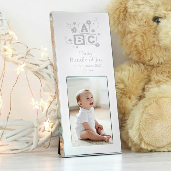 Personalised Memento Company Personalised ABC Small 2x3 Silver Photo Frame