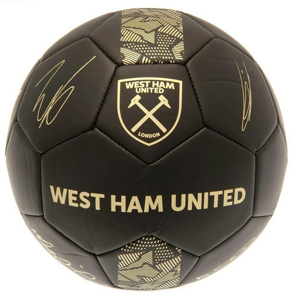 West Ham United FC Phantom Signature Football - Matt Black/Gold