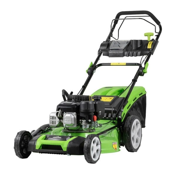 51cm 171cc 4-Stroke Petrol Lawnmower - Hand-Propelled Manual Grass Cutter Mower - LoopsDirect