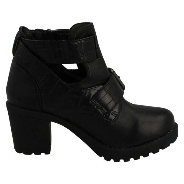 Red:Tag Girls Red Tag Buckle Strap Block Heel Ankle Boots