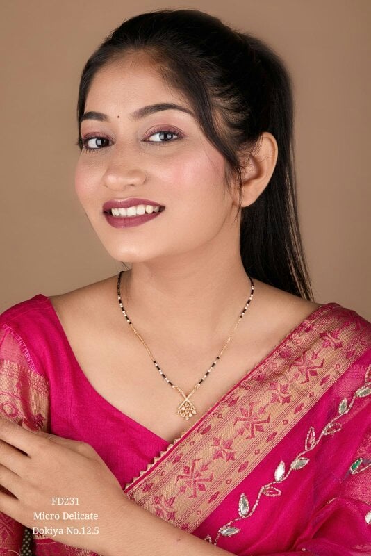 The Colourful Aura Elegant Pearl Drop Dokiya Mangalsutra Necklace