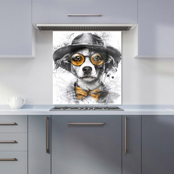 Warren Reed - Designer Stylish Jack Russell in Hat Kitchen Splashback