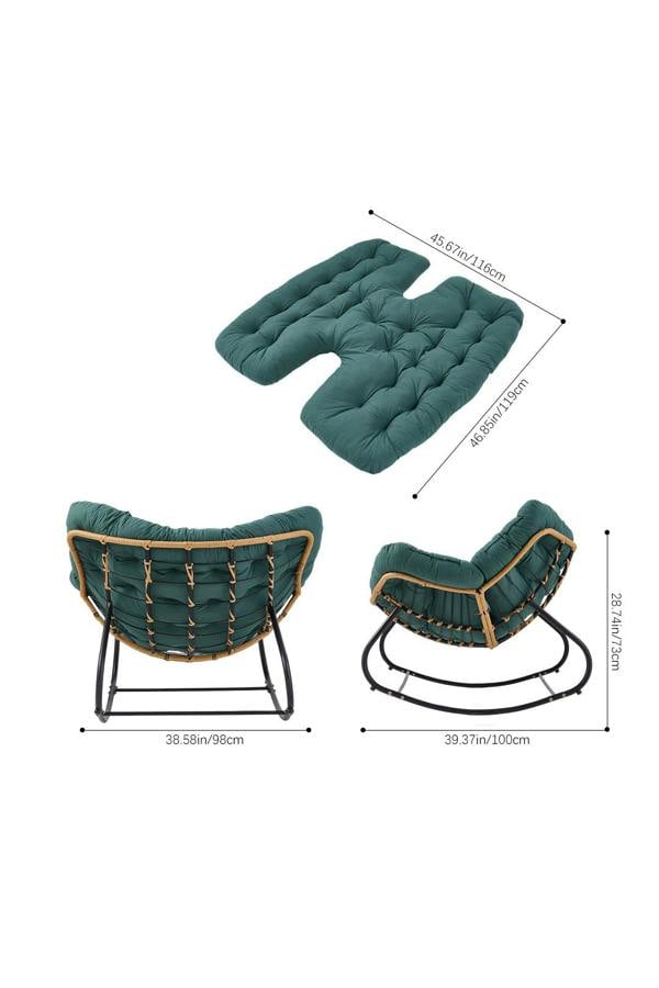 Living and Home Fleece Fabri Modern Rocking Chair with Cushion