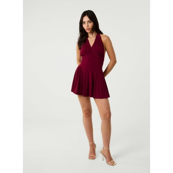 Pink Vanilla Slinky Halter Mini Dress