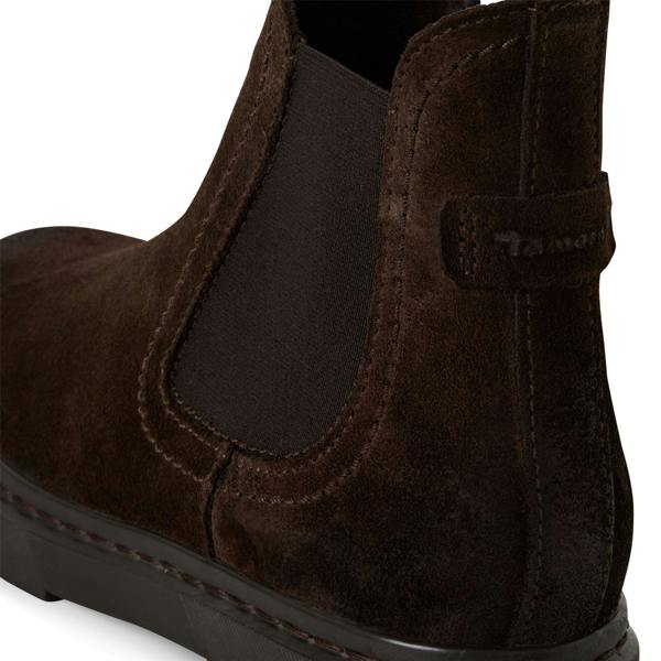 Tamaris Womens Mocca Brown Suede Leather Classic Chelsea Ankle Boots