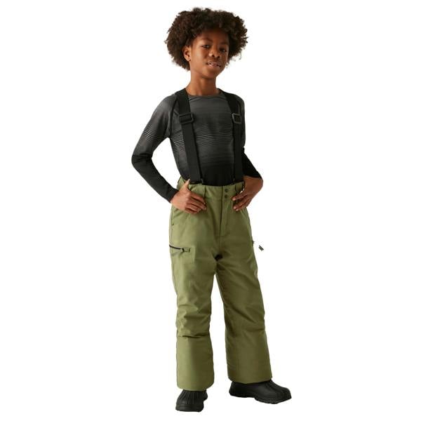 Dare 2B Childrens/Kids Pow II Waterproof Distressed Ski Trousers - Martini Olive - 