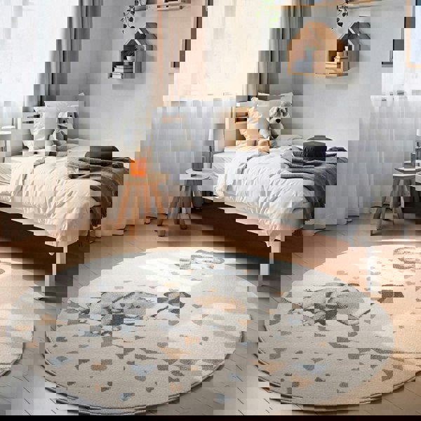 Kids Round Walk like an Elephant Rainy Rug, sound-absorbing, easy to clean| THE RUGS