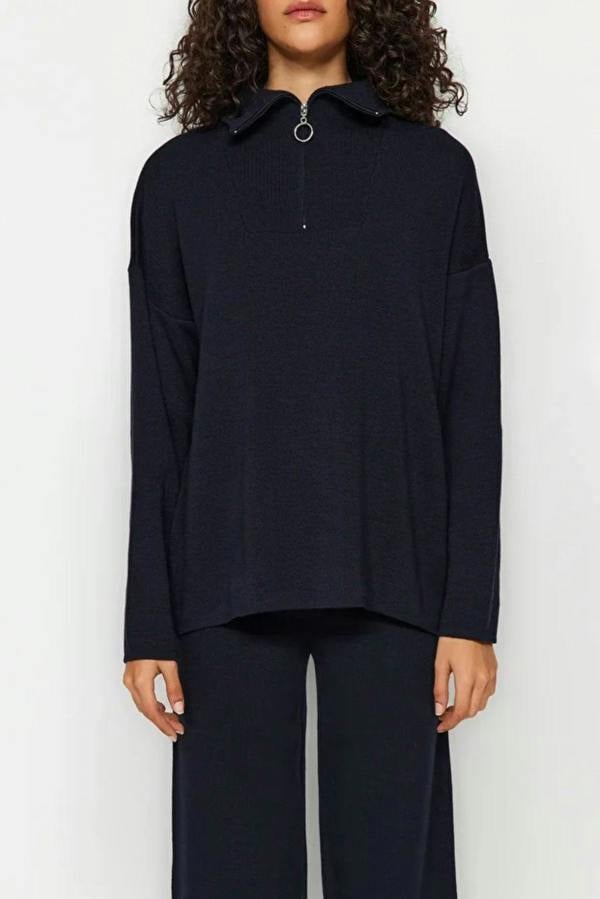 WOVCOR 2-Piece Loose Fit Zip-Up Knit Top & Pants Set
