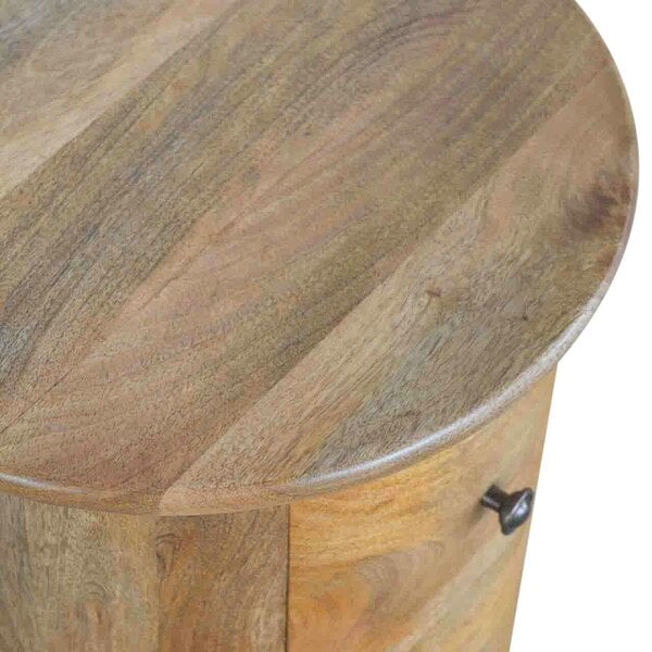Wyld Haus Amalfi 3 Drawer Wooden Drum Bedside Table