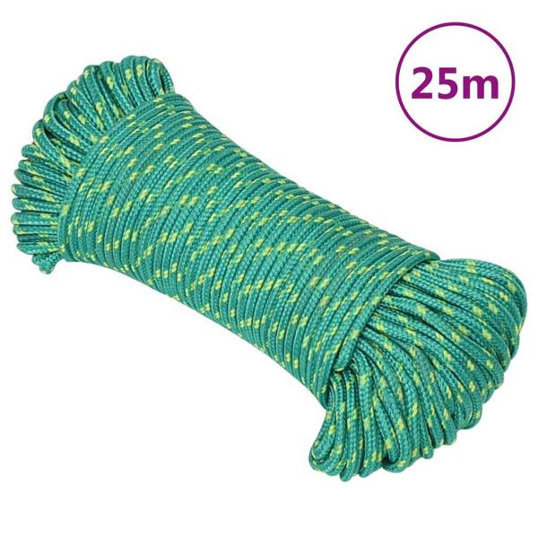 Berkfield Boat Rope Green 4 mm 25 m Polypropylene