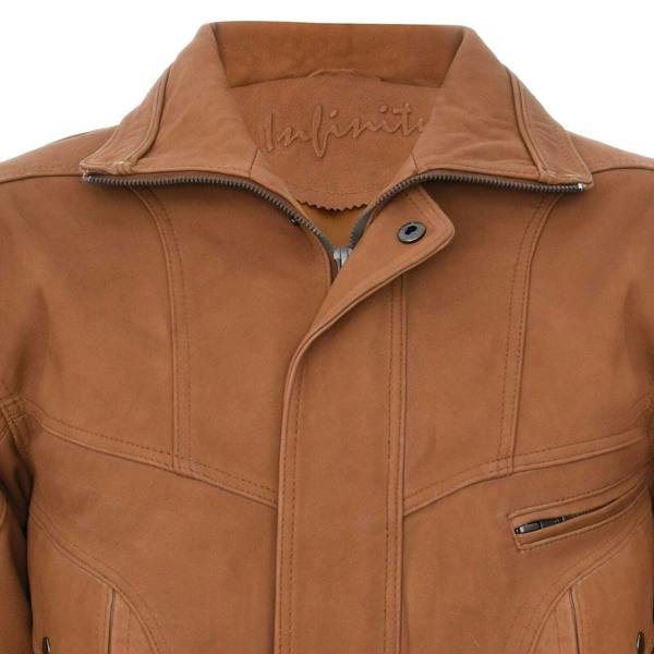 Infinity Leather Mens Leather Bluson Tailored Bomber Jacket