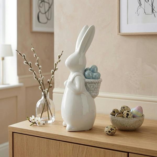 Garden Greatness Springtime Easter Bunny Blue Eggs Ornament
