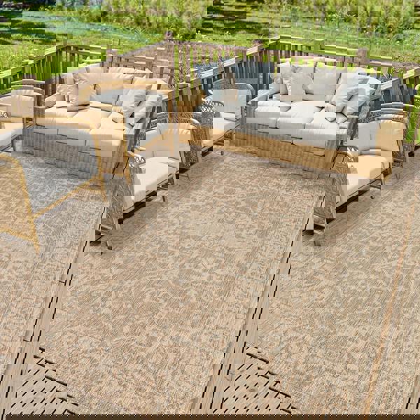 Livabliss Tuareg-Vintage Beige Ivory Traditional Boho In- & Outdoor Jute-Look Rug