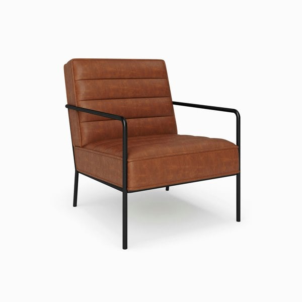 Dorel Home Bookham Accent Chair in PU Rust