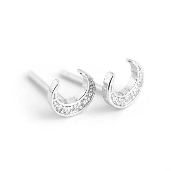 Gold Trip Crescent Moon Stud Earrings