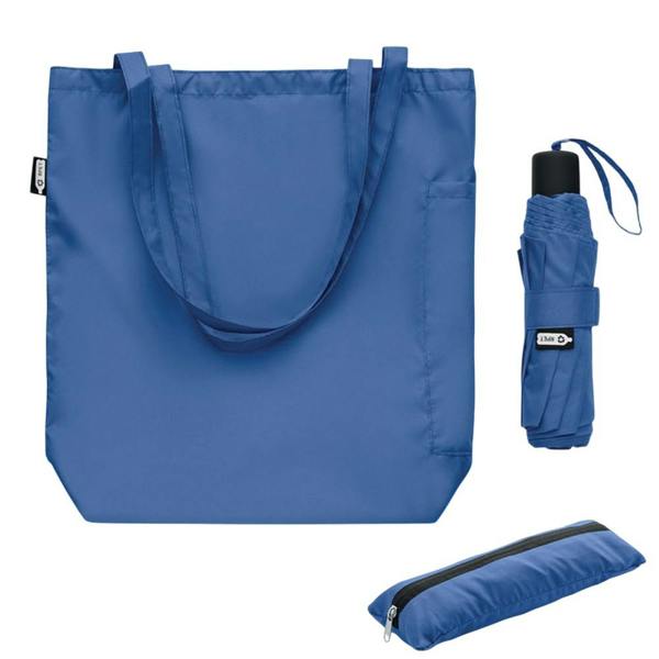 MidOcean Seattle RPET Folding Umbrella Set - Royal Blue - 