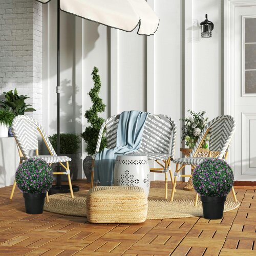 Wyld Haus Safiri Set Of 2 Artificial Boxwood Ball Plants For Decorative Use