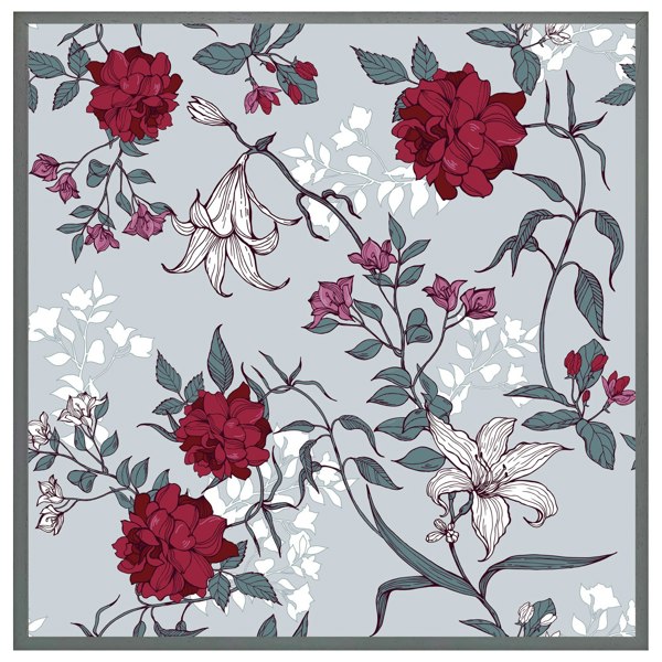 Benjamin Tate Design Red & white winter floral (Picture Frame)