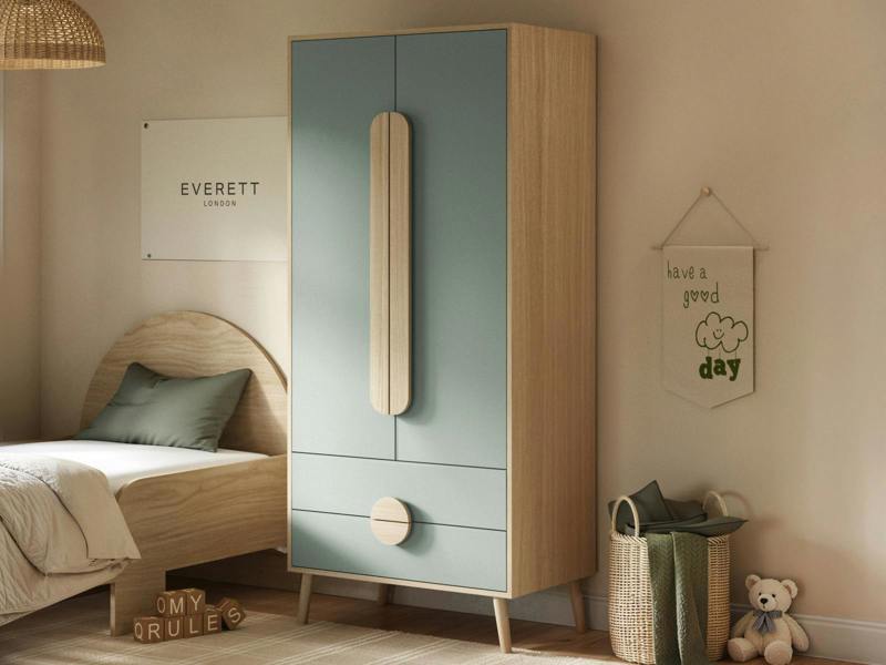 Noah 2 Door Wardrobe with 2 Drawers Oak