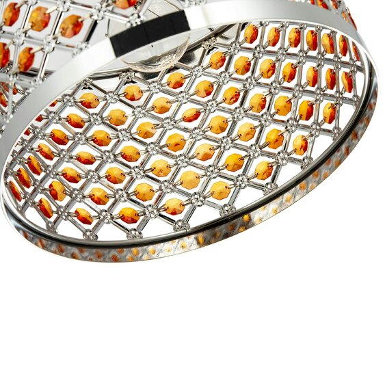 Happy Homewares Modern Sparkly Ceiling Pendant Light Shade with Orange Acrylic Beads