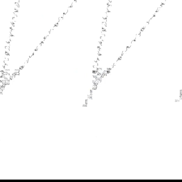 Say It With Dainty CZ Block Initial Necklace - Sterling Silver