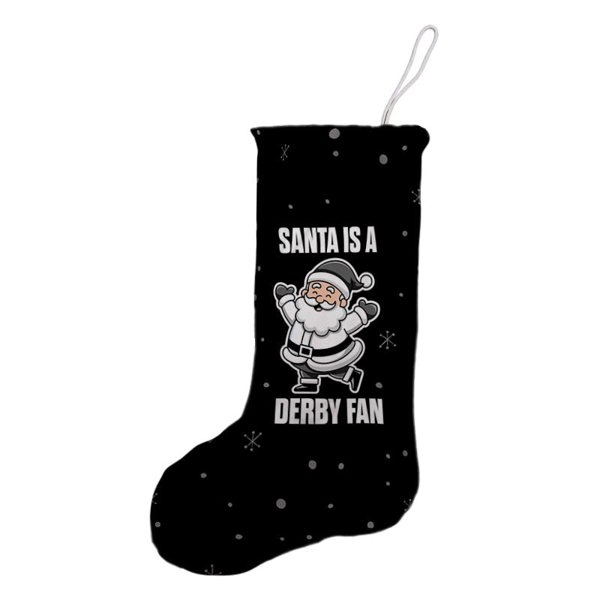 BritishmadeGifts Santa is a Derby Football Fan - Christmas Stocking