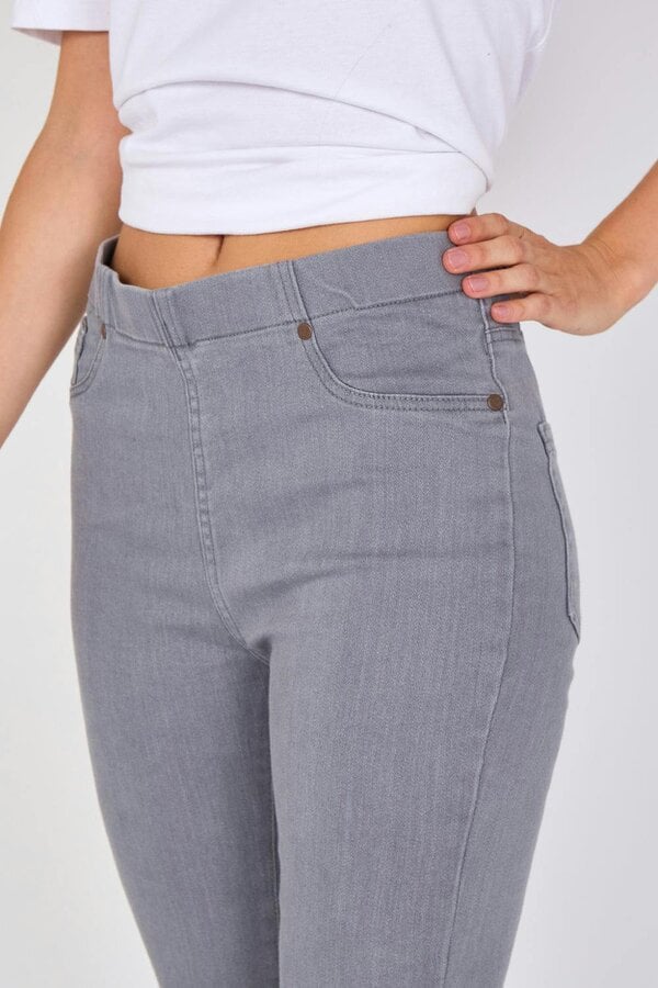 Elaina Fashion Grey Stretch Denim Jeggings