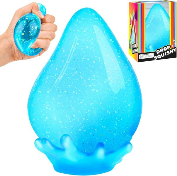 Dragodirect Glitter Raindrop Squishy Stress Ball Fun Fidget Toy for Kids & Adults