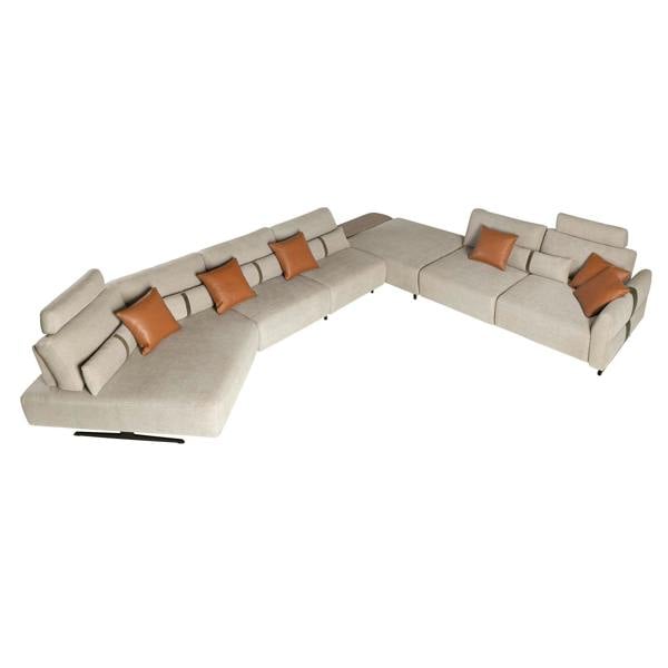 Angel Cerdá Modular corner sofa in sand fabric 6273/6274