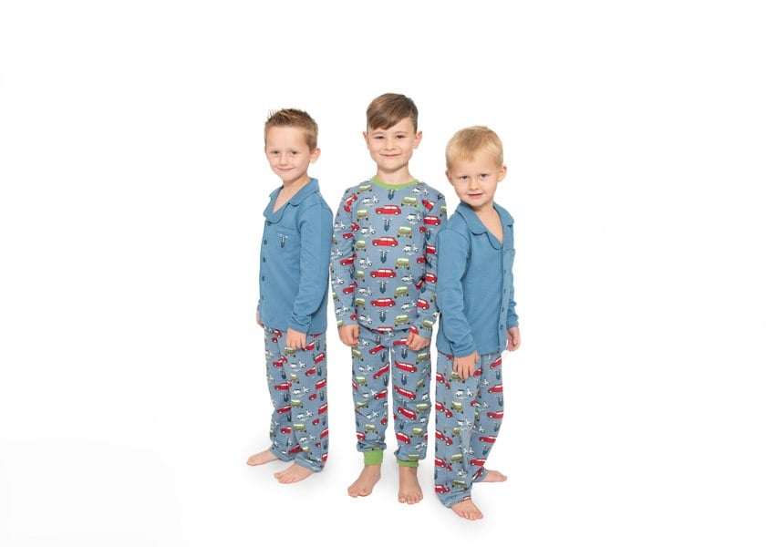 Luca and Rosa Boys pull on pyjamas - car print