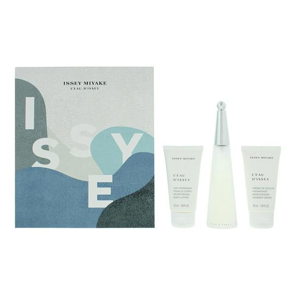 Issey Miyake L'eau D'issey Eau de Toilette 50ml, Body Lotion 50ml + Shower Cream 50ml Gift Set for Her