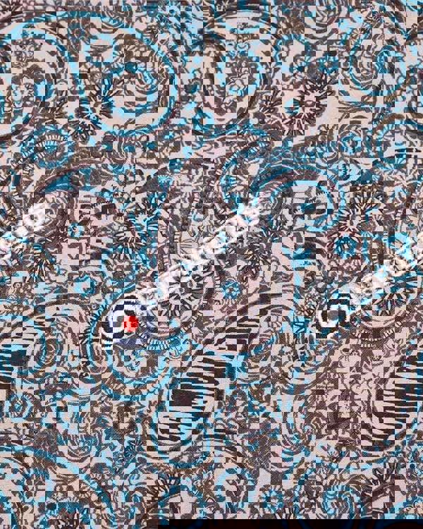 Lambretta Mens Classic Paisley Print Mod Retro Ska Casual Polo